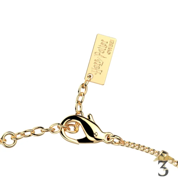 Collier enchantement dorée avec cuir – les georgettes x harry potter - Les Trois Reliques, magasin Harry Potter - Photo N°2