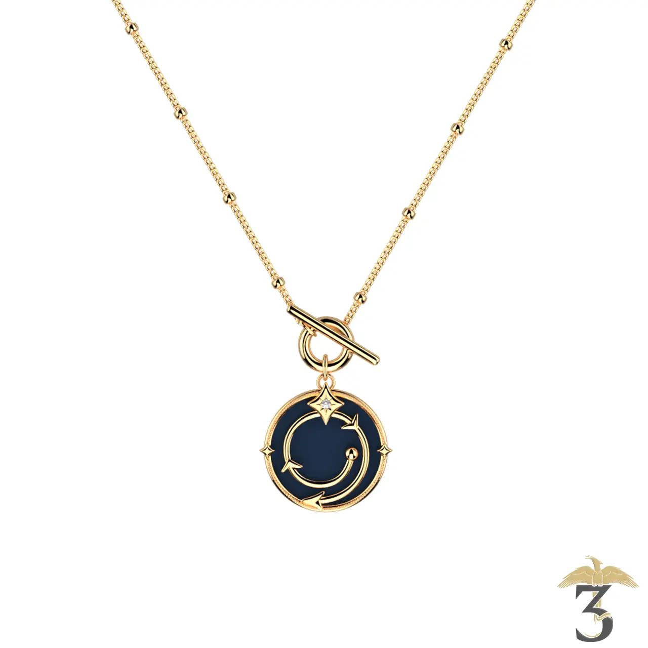 Collier enchantement dorée avec cuir – les georgettes x harry potter - Les Trois Reliques, magasin Harry Potter - Photo N°5
