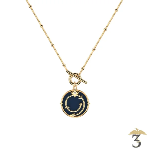 Collier enchantement dorée avec cuir – les georgettes x harry potter - Les Trois Reliques, magasin Harry Potter - Photo N°5