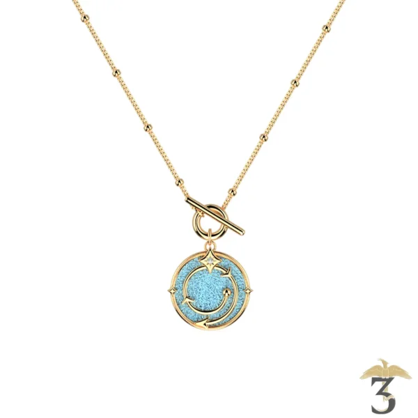 Collier enchantement dorée avec cuir – les georgettes x harry potter - Les Trois Reliques, magasin Harry Potter - Photo N°6