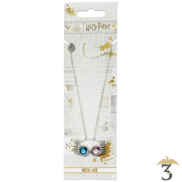 Collier lunettes de luna argenté - Les Trois Reliques, magasin Harry Potter - Photo N°4
