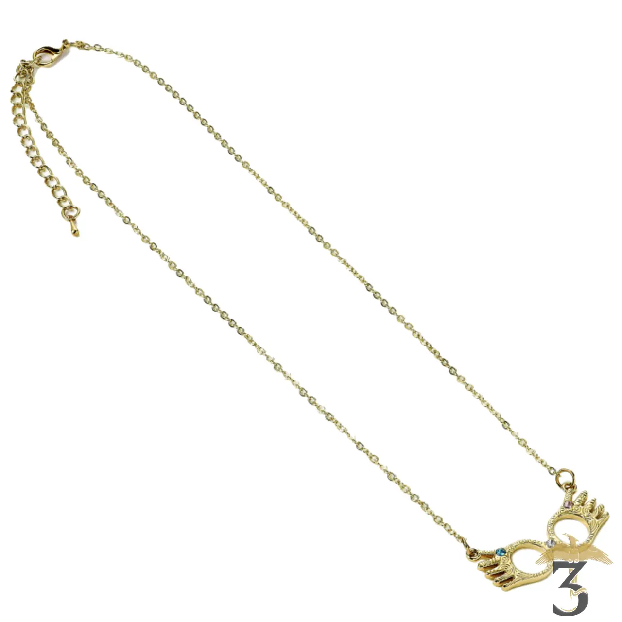 Collier lunettes de luna lorgnospectres doré - Les Trois Reliques, magasin Harry Potter - Photo N°2