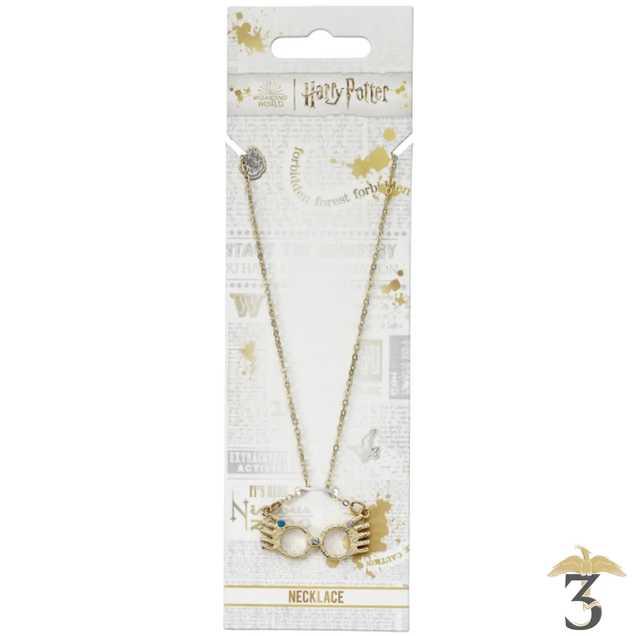Collier lunettes de luna lorgnospectres doré - Les Trois Reliques, magasin Harry Potter - Photo N°3