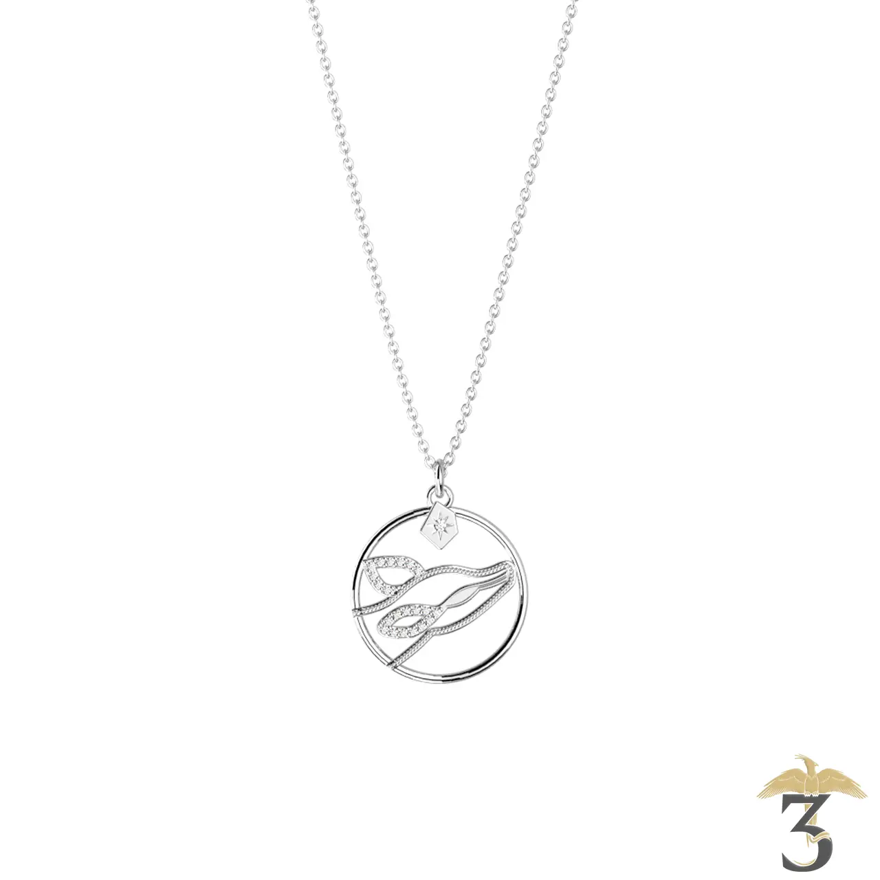 Collier patronus biche argentée avec cuir – les georgettes x harry potter - Les Trois Reliques, magasin Harry Potter - Photo N°1