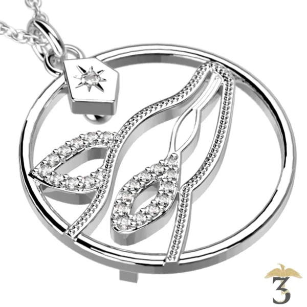 Collier patronus biche argentée avec cuir – les georgettes x harry potter - Les Trois Reliques, magasin Harry Potter - Photo N°2