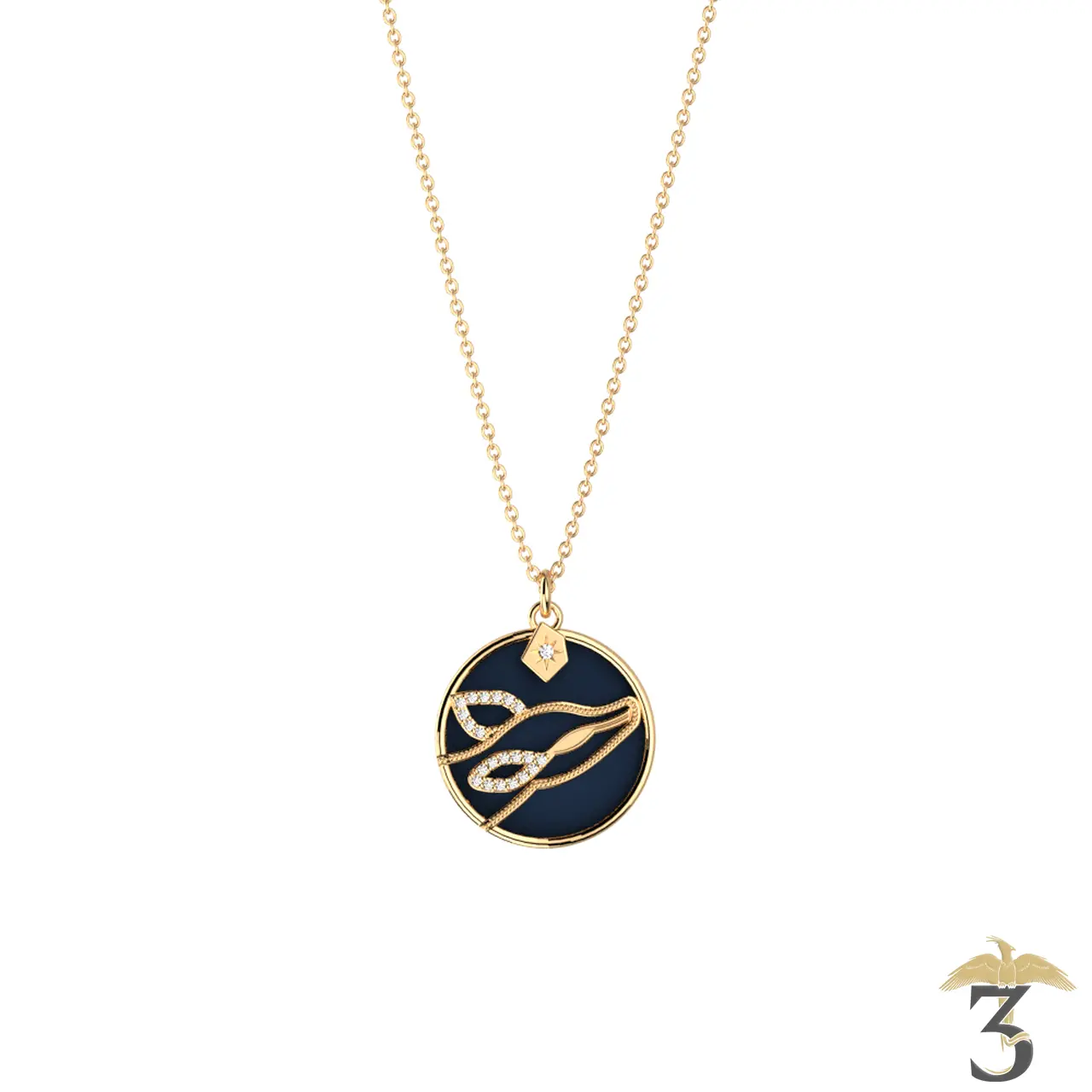 Collier patronus biche dorée avec cuir – les georgettes x harry potter - Les Trois Reliques, magasin Harry Potter - Photo N°5