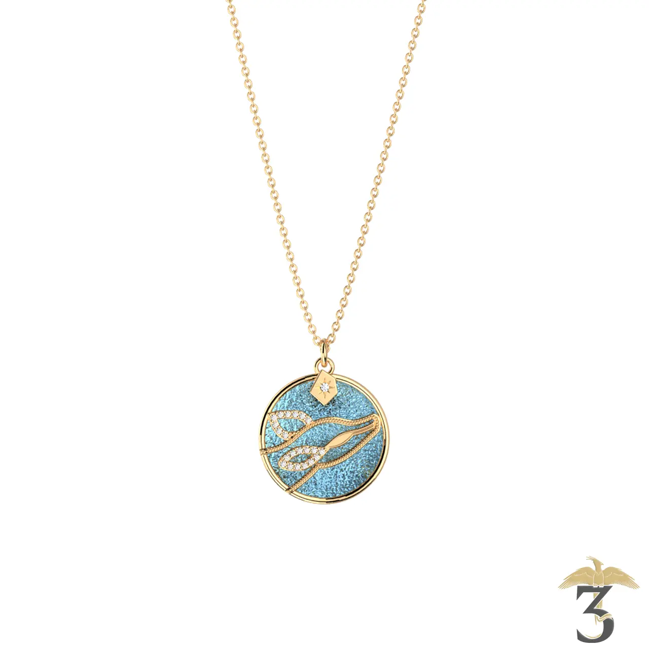 Collier patronus biche dorée avec cuir – les georgettes x harry potter - Les Trois Reliques, magasin Harry Potter - Photo N°6