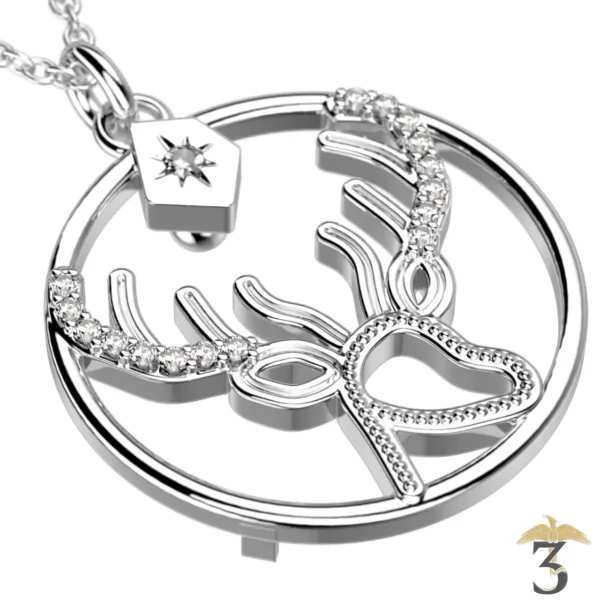 Collier patronus cerf argentée avec cuir – les georgettes x harry potter - Les Trois Reliques, magasin Harry Potter - Photo N°2