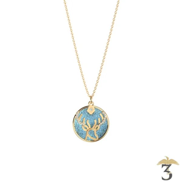 Collier patronus cerf dorée avec cuir – les georgettes x harry potter - Les Trois Reliques, magasin Harry Potter - Photo N°5