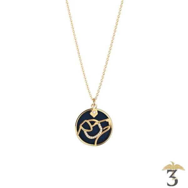Collier patronus chien dorée avec cuir – les georgettes x harry potter - Les Trois Reliques, magasin Harry Potter - Photo N°5