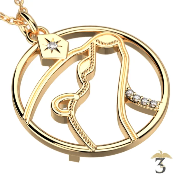 Collier patronus loutre dorée avec cuir – les georgettes x harry potter - Les Trois Reliques, magasin Harry Potter - Photo N°2