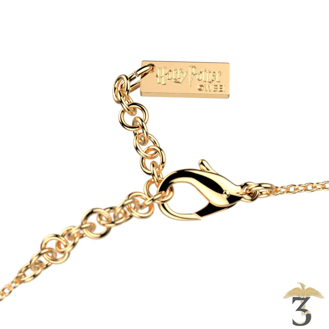 Collier patronus phoenix dorée avec cuir – les georgettes x harry potter - Les Trois Reliques, magasin Harry Potter - Photo N°3