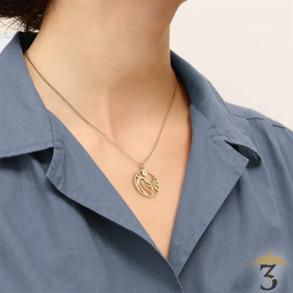 Collier patronus phoenix dorée avec cuir – les georgettes x harry potter - Les Trois Reliques, magasin Harry Potter - Photo N°6