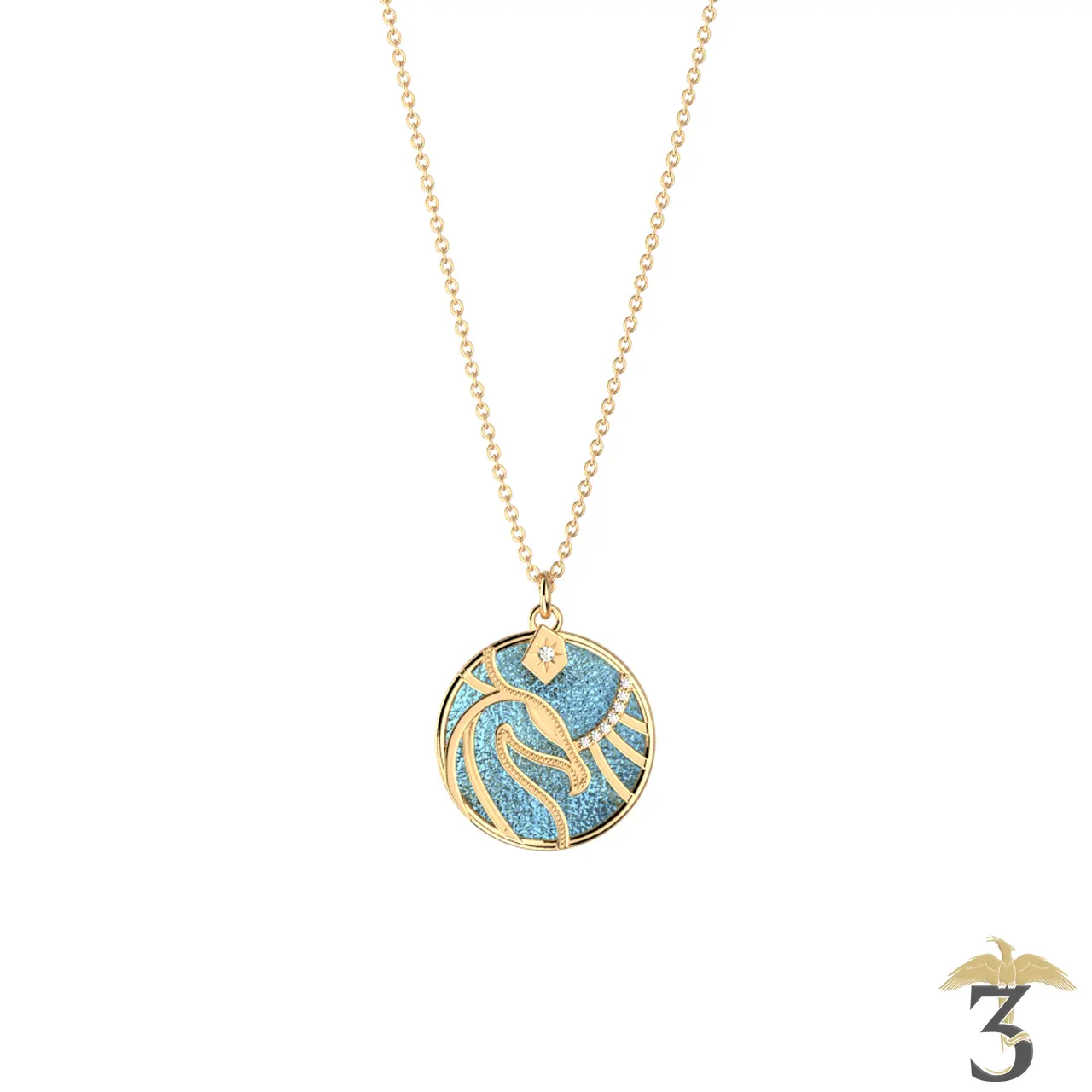 Collier patronus phoenix dorée avec cuir – les georgettes x harry potter - Les Trois Reliques, magasin Harry Potter - Photo N°8