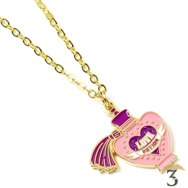 COLLIER POTION D´AMOUR – PLAQUE OR ROSE - Les Trois Reliques, magasin Harry Potter - Photo N°1