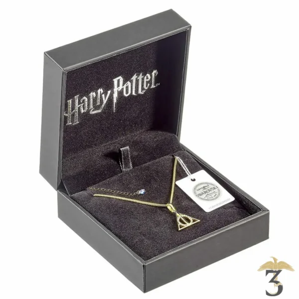 COLLIER RELIQUES DE LA MORT PLAQUE OR + CRISTAUX - Les Trois Reliques, magasin Harry Potter - Photo N°2