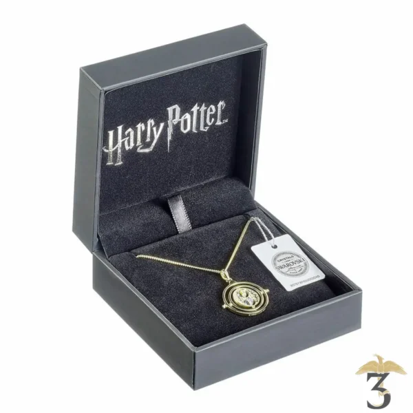 COLLIER RETOURNEUR DE TEMPS ARGENT 925E PLAQUE OR - Les Trois Reliques, magasin Harry Potter - Photo N°3