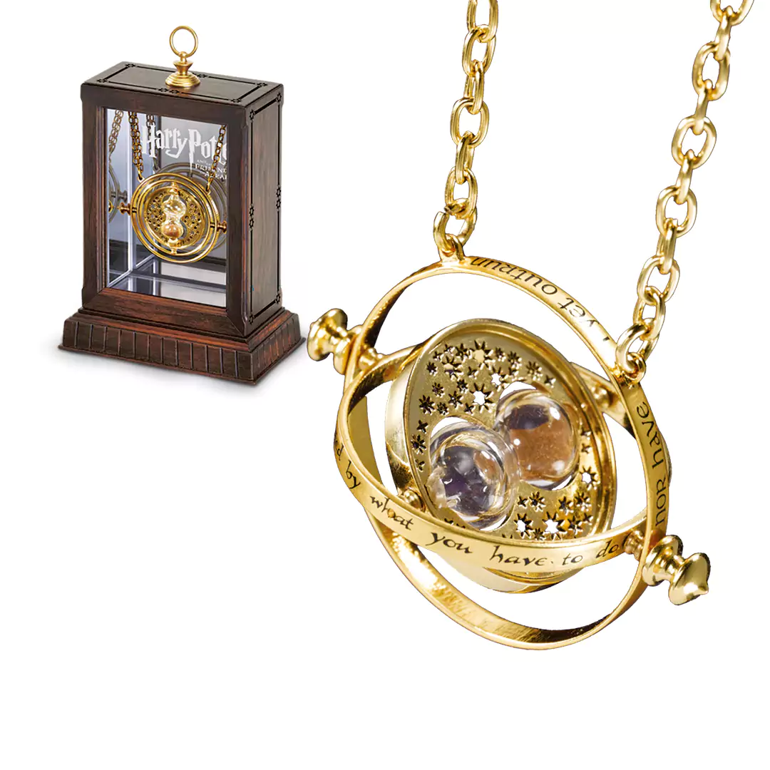 COLLIER VITRINE RETOURNEUR DE TEMPS boutique Harry Potter Les 3 Reliques