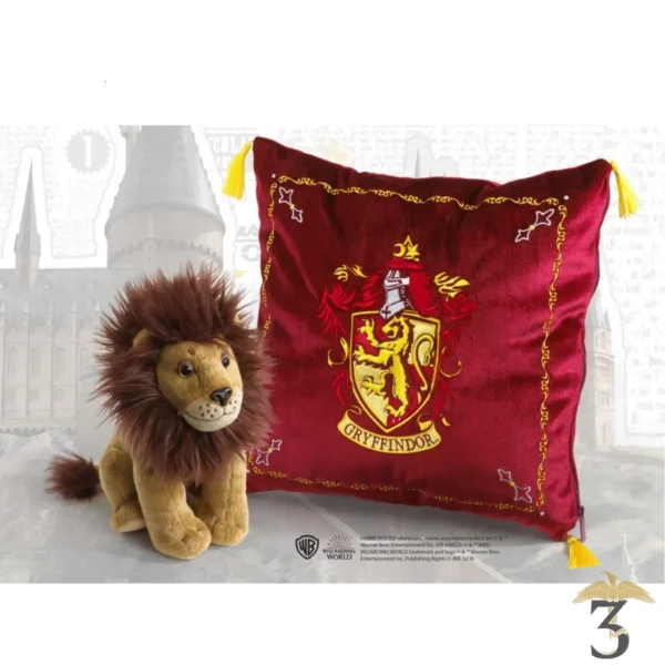 Coussin Gryffondor et peluche lion - Noble Collection Harry Potter - Les Trois Reliques, magasin Harry Potter - Photo N°1