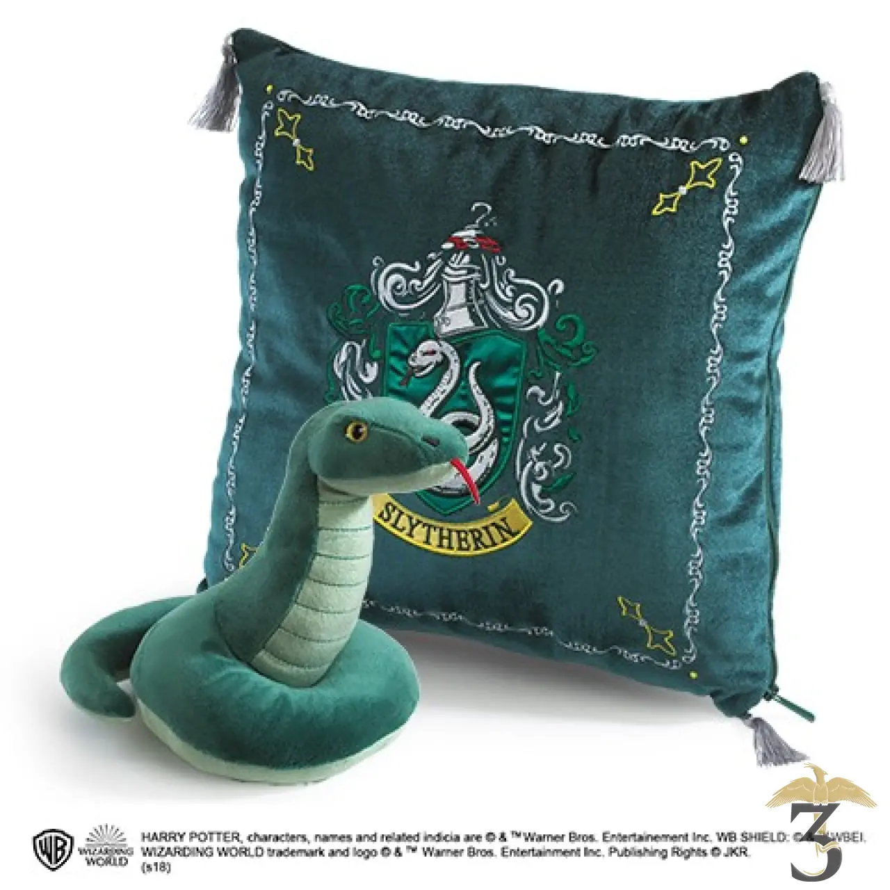 Coussin Serpentard et peluche – Noble Collection Harry Potter en vente au magasin Harry Potter Les Trois Reliques, photo N°3