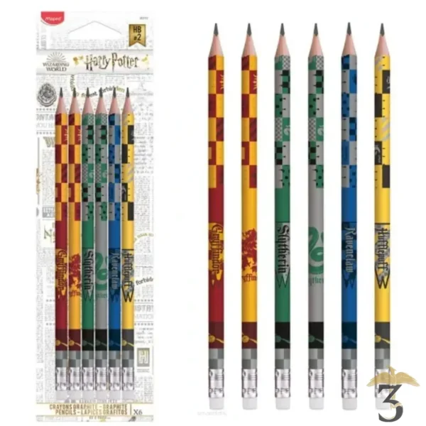 CRAYON GRAPHITE HB + GOMME X6 - Les Trois Reliques, magasin Harry Potter - Photo N°2