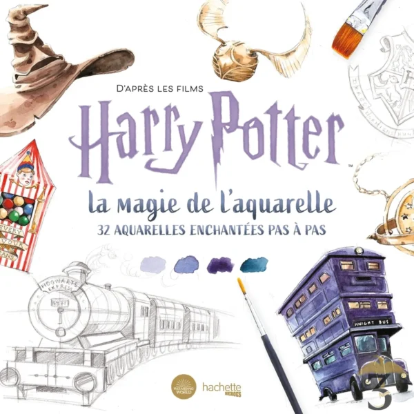 D’APRES LES FILMS HARRY POTTER LA MAGIE DE L’AQUARELLE 32 AQUARELLE PAS A PAS - Les Trois Reliques, magasin Harry Potter - Photo N°1