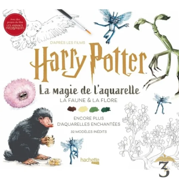 D’APRES LES FILMS HARRY POTTER LA MAGIE DE L’AQUARELLE LA FAUNE ET LA FLORE - Les Trois Reliques, magasin Harry Potter - Photo N°1