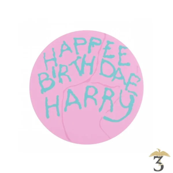 Décoration pour gâteau disque en sucre (happee birthdae 15cm) - Les Trois Reliques, magasin Harry Potter - Photo N°1