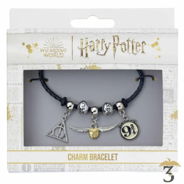 ENSEMB CHARM BRACELET CUIR NOIR - Les Trois Reliques, magasin Harry Potter - Photo N°2