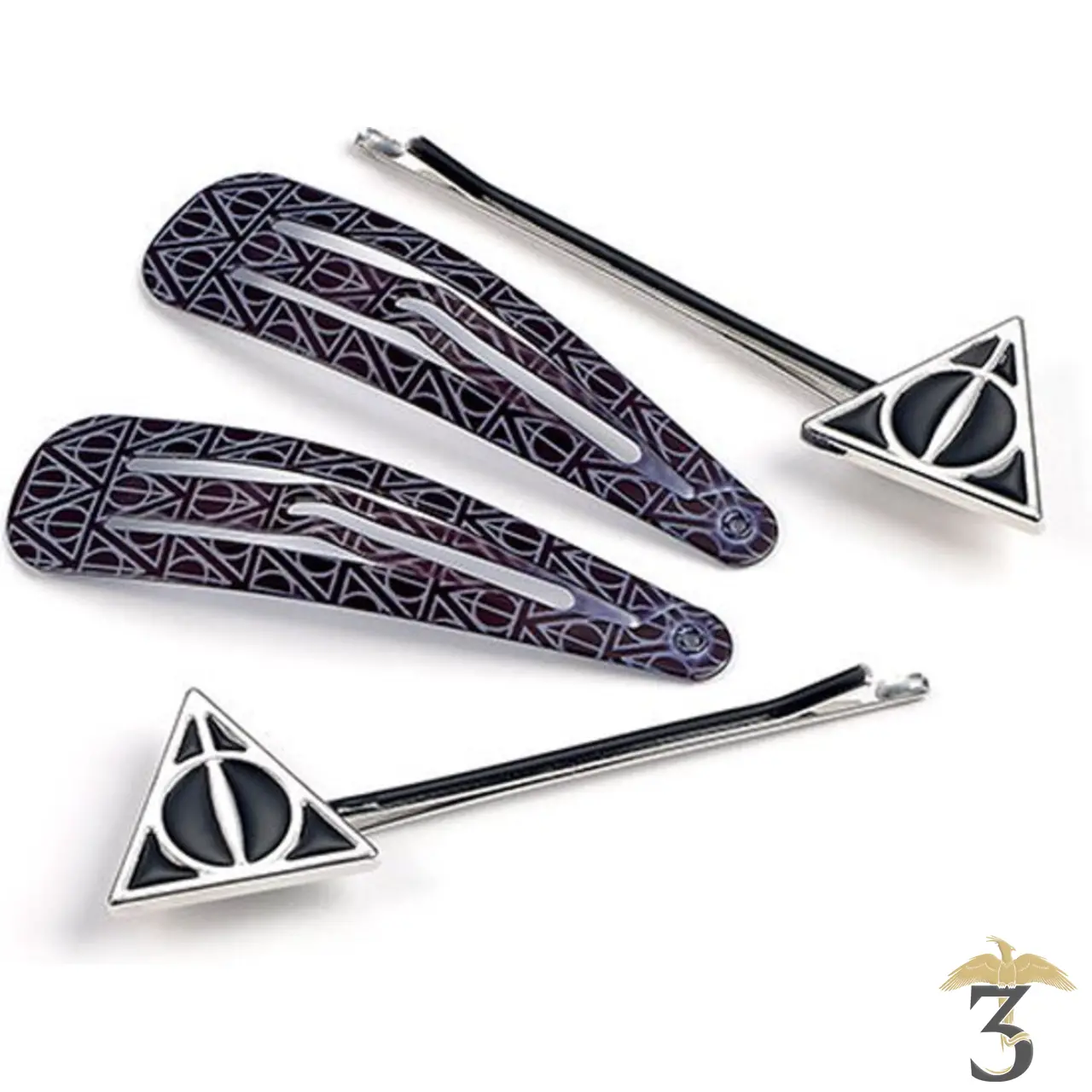 Ensemble de barrettes les reliques de la mort - Les Trois Reliques, magasin Harry Potter - Photo N°1