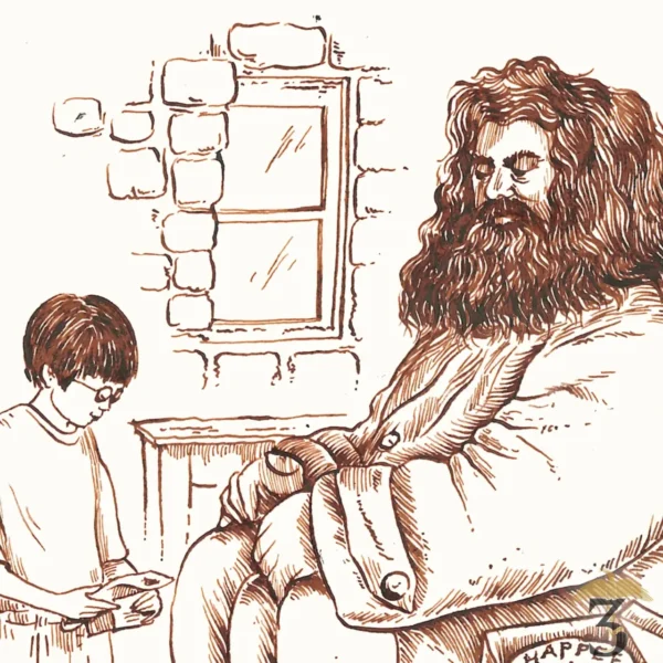 Estampe harry potter & hagrid – 25e anniversaire – minalima - Les Trois Reliques, magasin Harry Potter - Photo N°3
