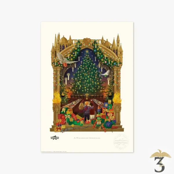 Estampe : un noël magique – minalima – harry potter - Les Trois Reliques, magasin Harry Potter - Photo N°1