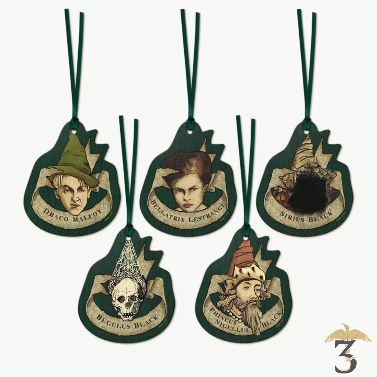 étiquettes cadeau tapisserie black minalima - Les Trois Reliques, magasin Harry Potter - Photo N°1