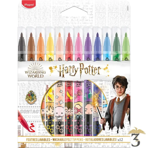 FEUTRES LAVABLES POINTE MOYENNE X12 - Les Trois Reliques, magasin Harry Potter - Photo N°1