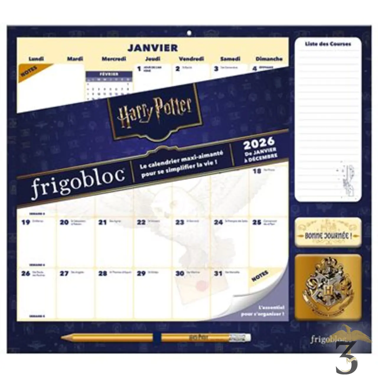 Frigobloc mensuel 2026 déco harry potter (de janv. à déc. 2026) - Les Trois Reliques, magasin Harry Potter - Photo N°1