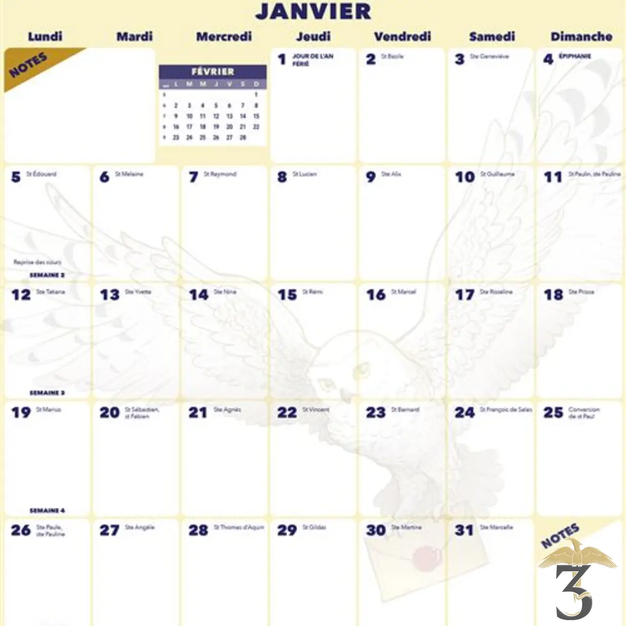 Frigobloc mensuel 2026 déco harry potter (de janv. à déc. 2026) - Les Trois Reliques, magasin Harry Potter - Photo N°4