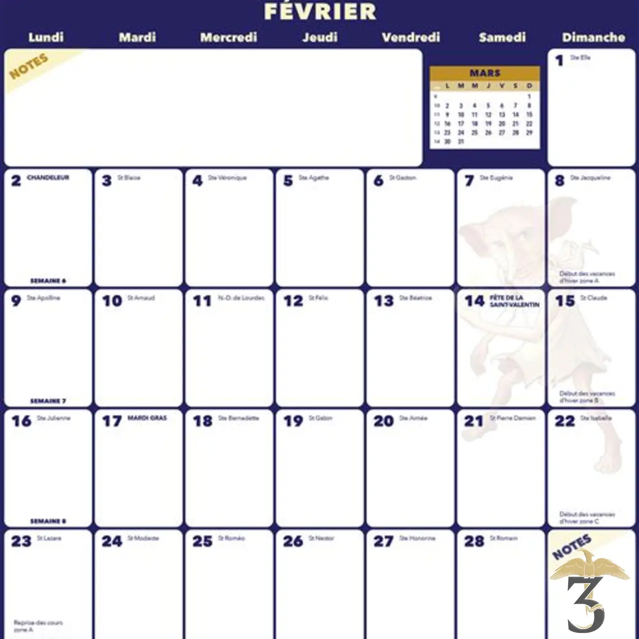 Frigobloc mensuel 2026 déco harry potter (de janv. à déc. 2026) - Les Trois Reliques, magasin Harry Potter - Photo N°5