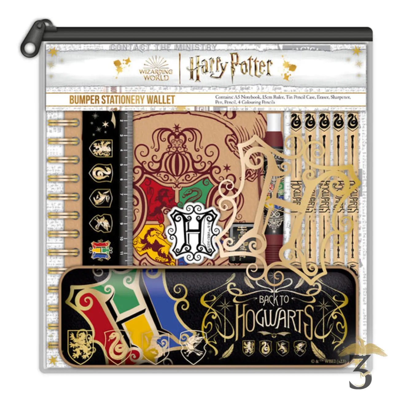 Set Papeterie Harry Potter Noir et Or - Cadeau Harry Potter Pas Cher