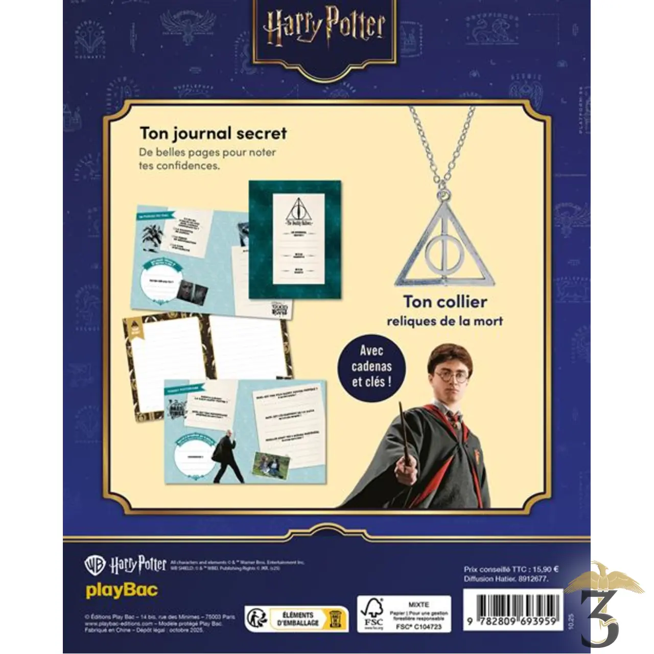 Harry potter – mon journal secret reliques de la mort avec pendentif - Les Trois Reliques, magasin Harry Potter - Photo N°2