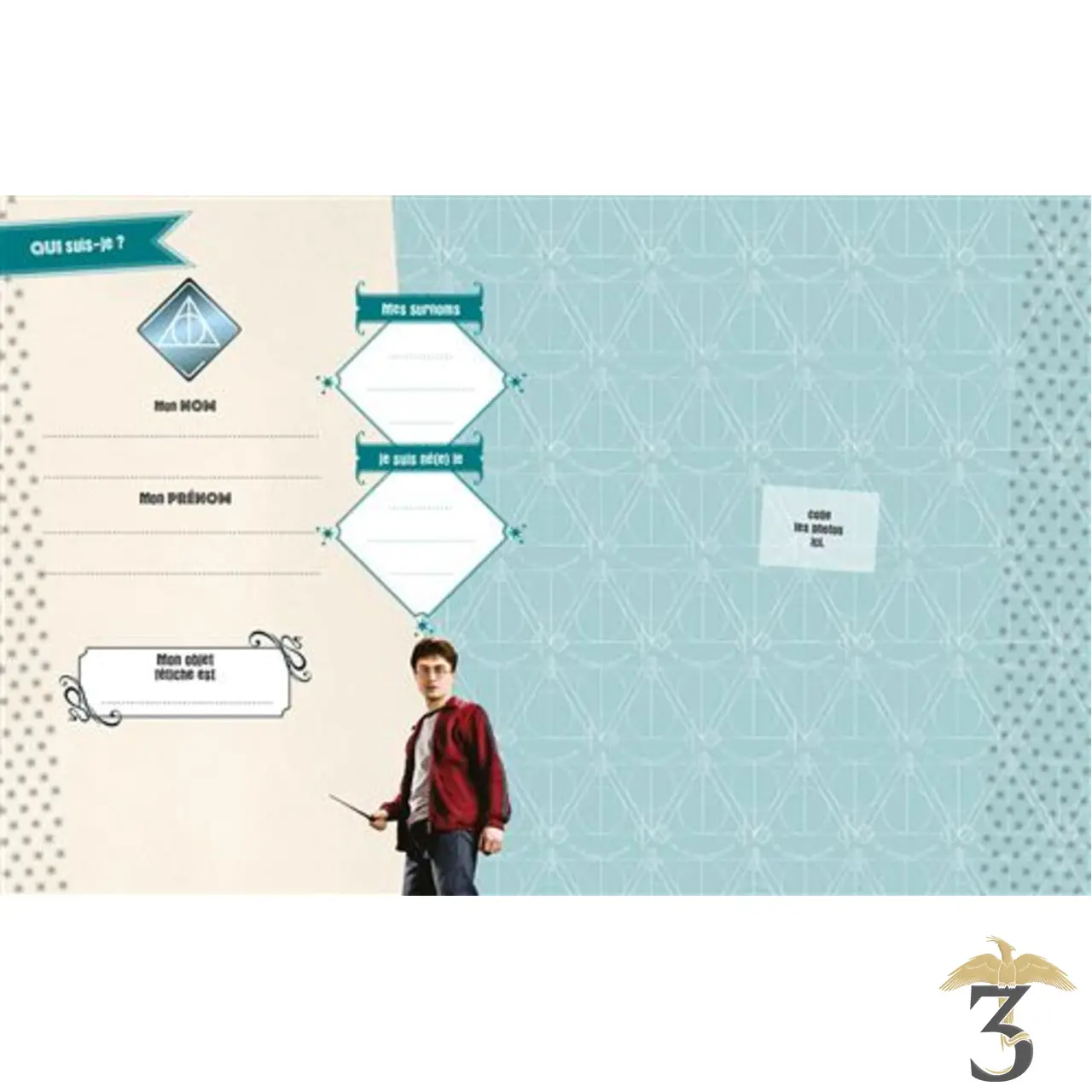 Harry potter – mon journal secret reliques de la mort avec pendentif - Les Trois Reliques, magasin Harry Potter - Photo N°3