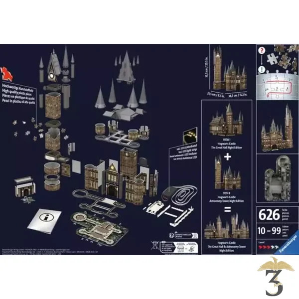 Ravensburger puzzle 3D Harry Potter Château de Poudlard : La Tour  D'astronomie - Edition Nuit, Commandez facilement en ligne