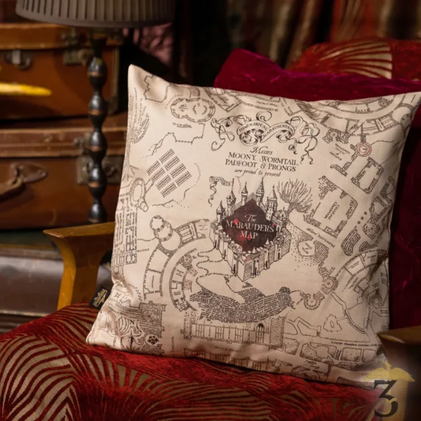 Housse de coussin 100% coton Carte du Maraudeur - MinaLima - Les Trois Reliques, magasin Harry Potter - Photo N°1