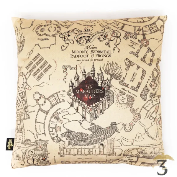 Housse de coussin 100% coton Carte du Maraudeur - MinaLima - Les Trois Reliques, magasin Harry Potter - Photo N°3