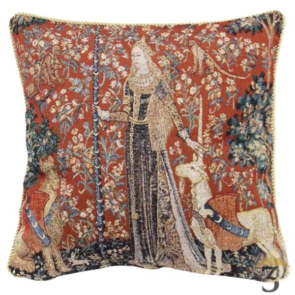 Housse de coussin dame à la licorne – sens du toucher - Les Trois Reliques, magasin Harry Potter - Photo N°1