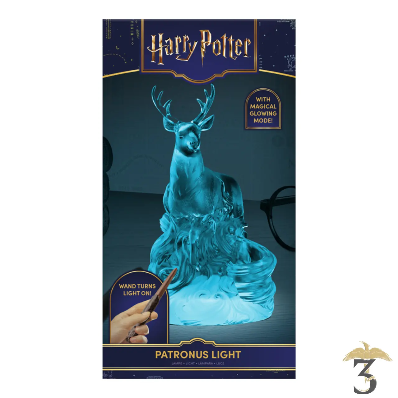 Lampe patronus cerf avec télécommande baguette - Les Trois Reliques, magasin Harry Potter - Photo N°2
