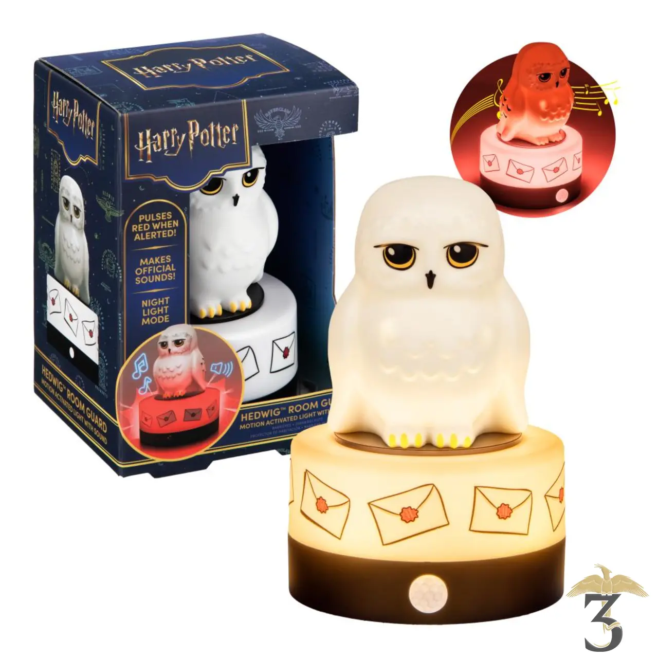 Lampe & son hedwige avec détecteur de mouvement - Les Trois Reliques, magasin Harry Potter - Photo N°1