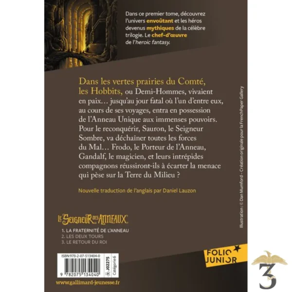 Le seigneur des anneaux : la fraternité de l’anneau tome 1 – folio - Les Trois Reliques, magasin Harry Potter - Photo N°2