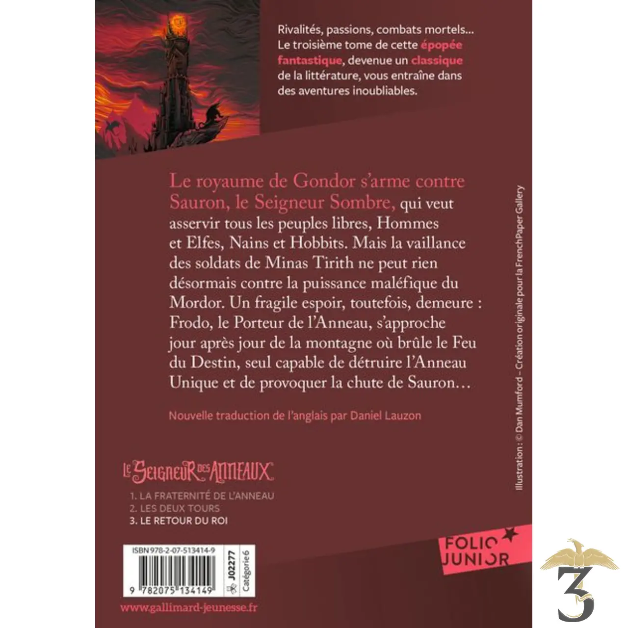 Le seigneur des anneaux : le retour du roi tome 3 – folio - Les Trois Reliques, magasin Harry Potter - Photo N°2