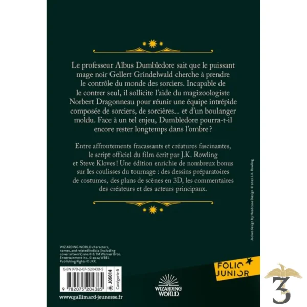 Les animaux fantastiques 3 les secrets de dumbledore tome 3 (folio)) - Les Trois Reliques, magasin Harry Potter - Photo N°2