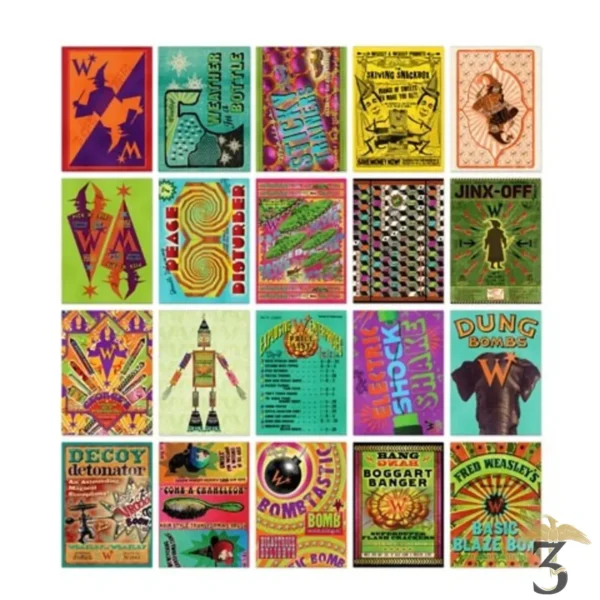 LOT 20 CARTES POSTALES THE WEASLEY WIZARD MINALIMA - Les Trois Reliques, magasin Harry Potter - Photo N°2